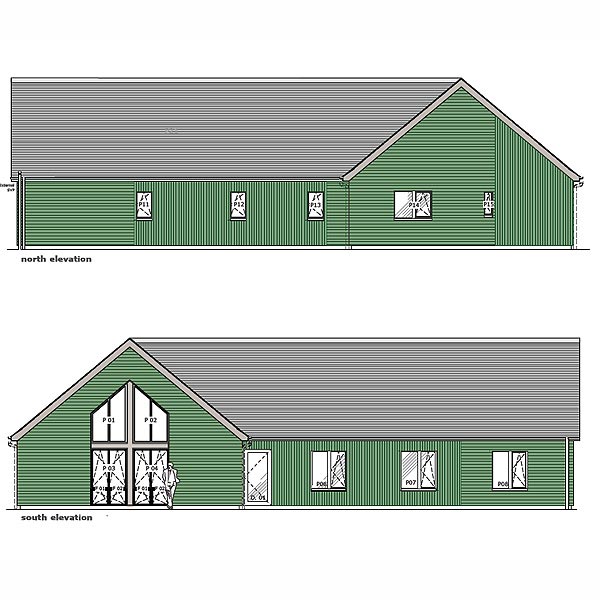 North and South Elevations of the proposed Drummond House